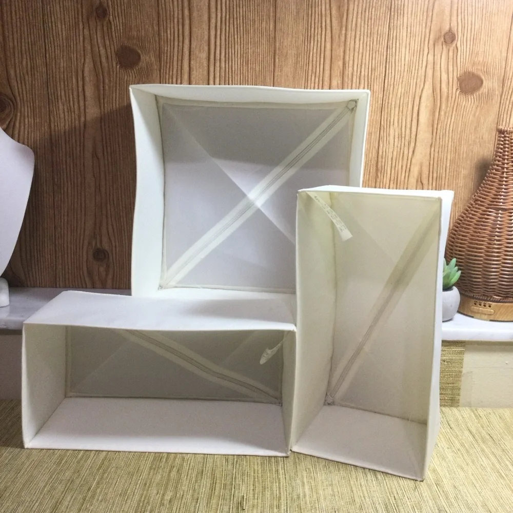 Collapsible Drawer Organizers fabric Cubes set of 3